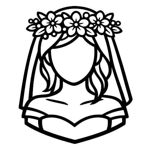 Flower Crown Bride - Digital File - XCS Friendly Digital My Custom Designs PDF