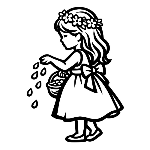 Flower Girl Outline - Digital File - XCS Friendly Digital My Custom Designs PDF