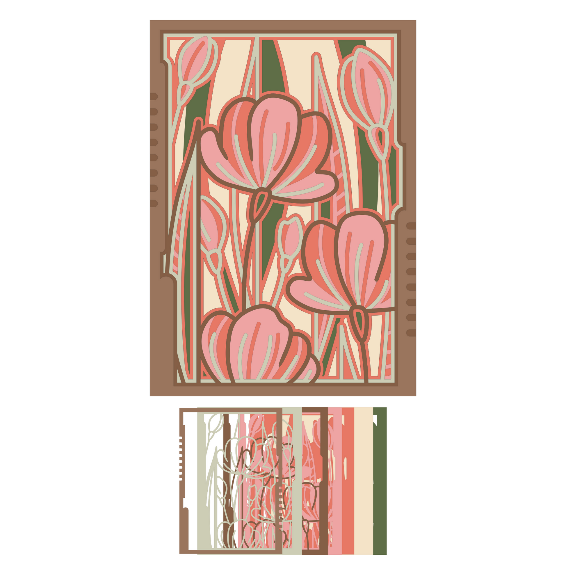 Flowers 1 - Layered Line Designs - Nature - Digital File Digital My Custom Designs ZIP File