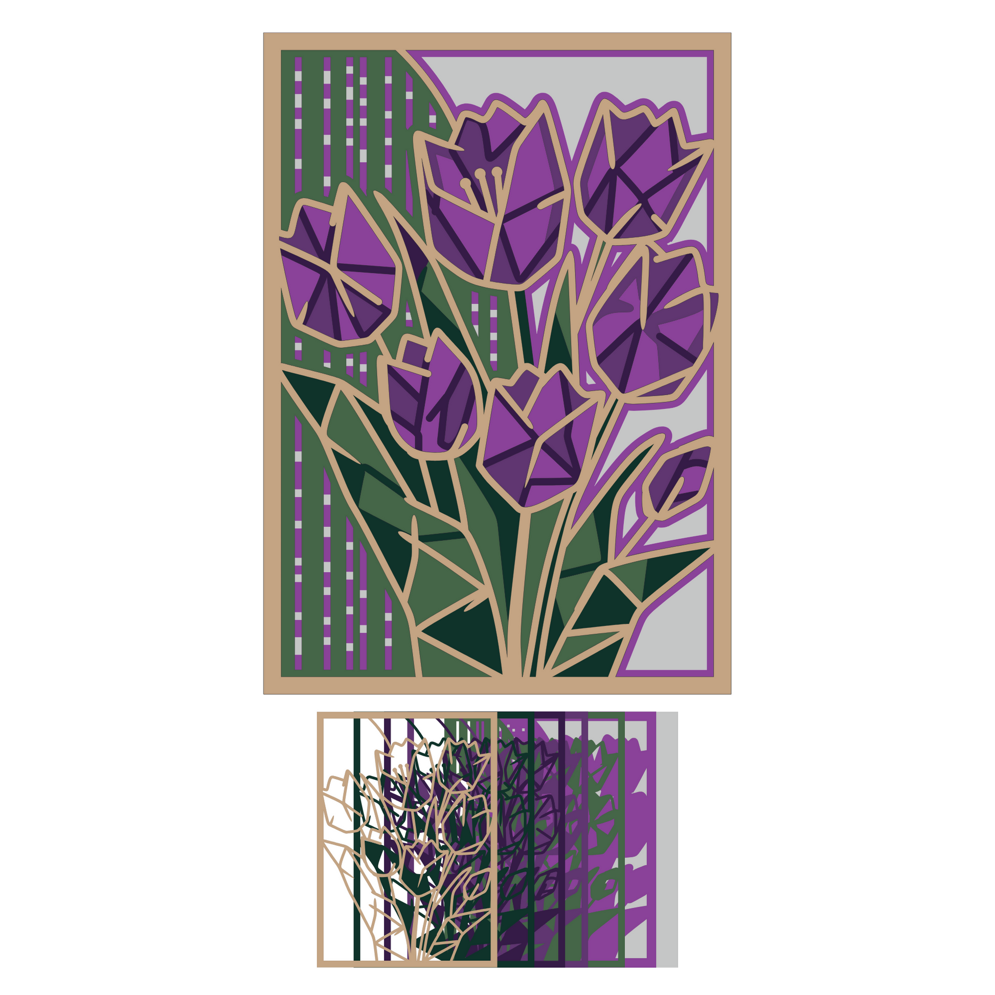 Flowers 4 - Layered Line Designs - Nature - Digital File Digital My Custom Designs