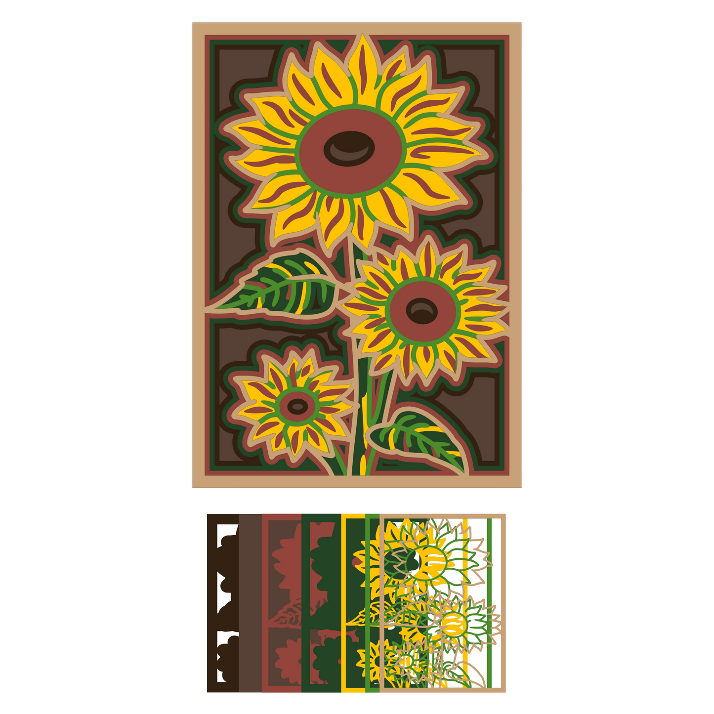 Flowers 5 - Layered Line Designs - Nature - Digital File Digital My Custom Designs ZIP File