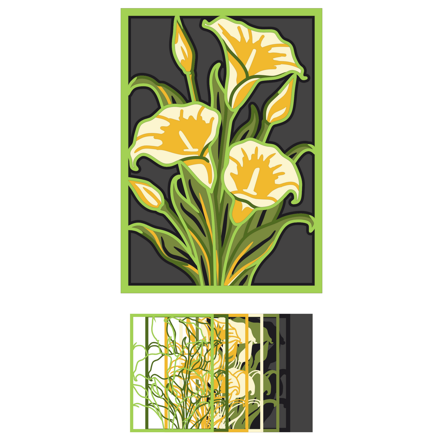 Flowers 6 - Layered Line Designs - Nature - Digital File Digital My Custom Designs