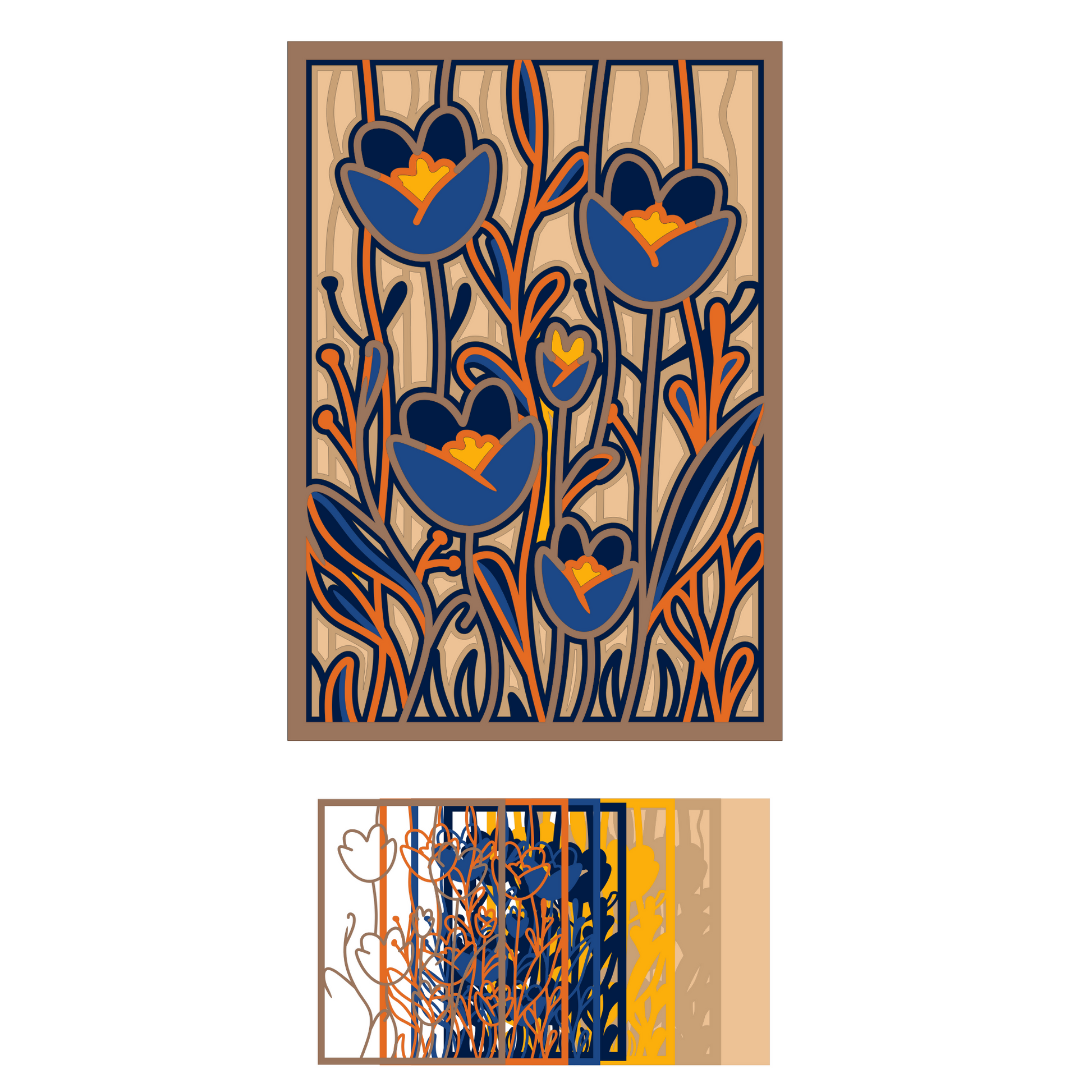 Flowers 8 - Layered Line Designs - Nature - Digital File Digital My Custom Designs
