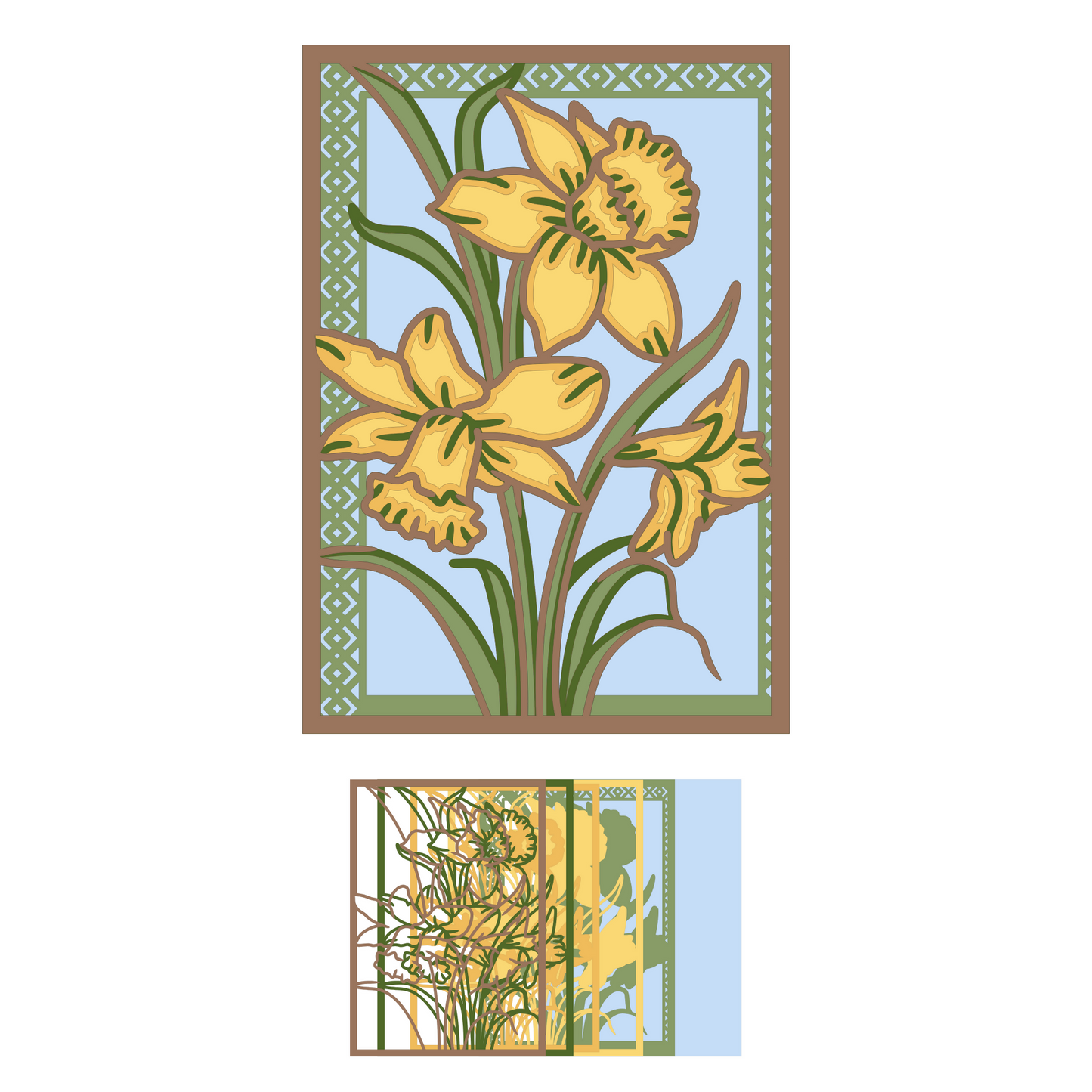 Flowers 9 - Layered Line Designs - Nature - Digital File Digital My Custom Designs