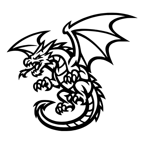 Flying Dragon Sketch - Vector Graphics - Digital File Digital My Custom Designs PDF