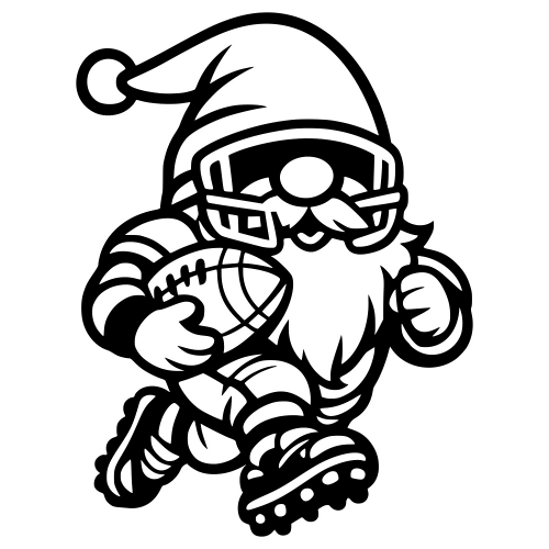 Football Gnome Outline - Digital File - XCS Friendly Digital My Custom Designs PDF