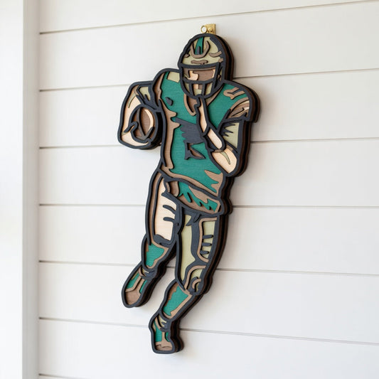 Football Player - Layered Line Designs - Vehicle - Digital File - ZIP File - Digital