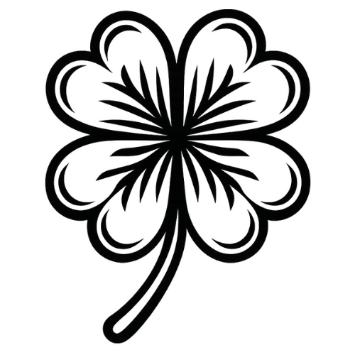 Four-Leaf Clover Sketch - Digital File - XCS Friendly Digital My Custom Designs PDF