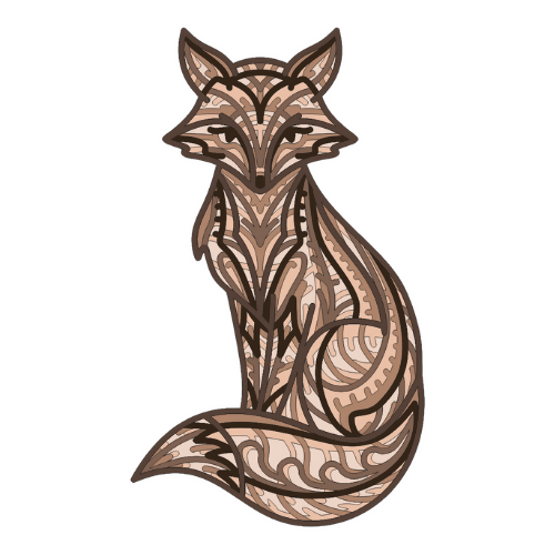Fox - Layered Line Design - Digital File Digital My Custom Designs ZIP File