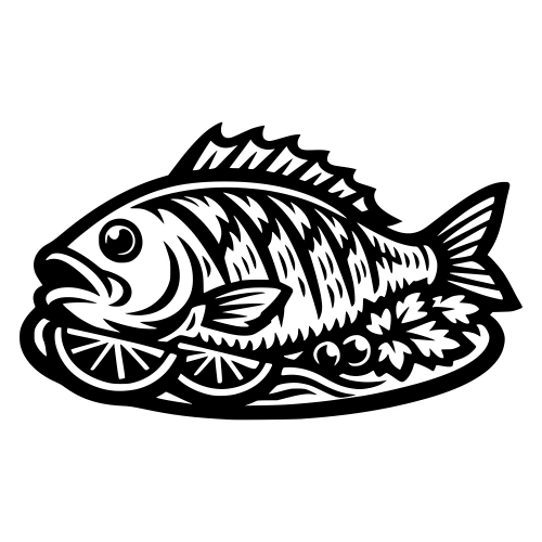 Fried Fish with Lemon and Parsley - Digital File - XCS Friendly Digital My Custom Designs PDF