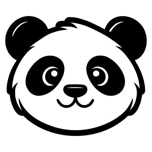 Friendly Panda Face - Digital File - XCS Friendly Digital My Custom Designs PDF