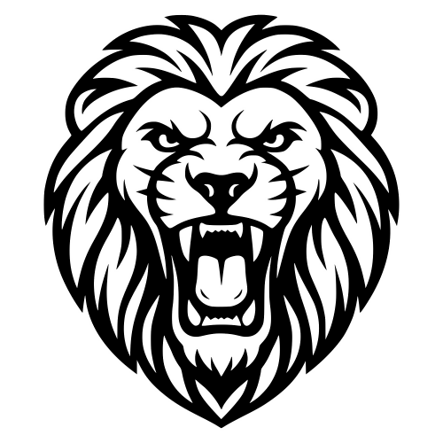 Front Head Lion Roaring - Digital File - XCS Friendly Digital My Custom Designs PDF