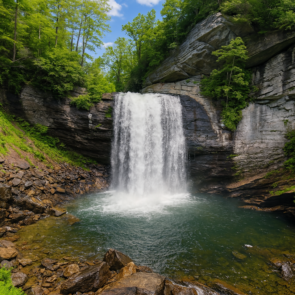 Looking Glass Falls - Pisgah National Forest - North Carolina United States - Rendered - Digital File