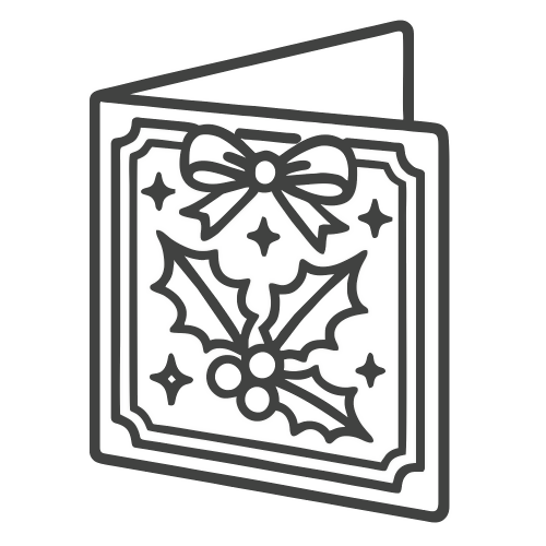 Folded Gift Card with Holly Design - Digital File - XCS Friendly Digital My Custom Designs PDF