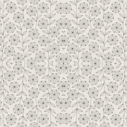 Floral Geometric Fusion - Wireframe Stems Forming Flower Constellations Pattern - Digital File Digital My Custom Designs PDF