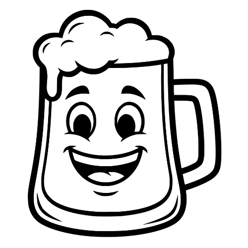 Cartoon Beer Mug Smiling - Digital File - XCS Friendly Digital My Custom Designs PDF