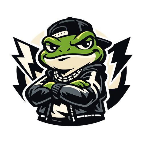 Humor & Whimsy - Confident Frog in Streetwear Style - T Shirt Designs - Digital File Digital My Custom Designs 300 DPI PNG