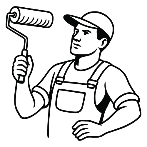 Worker With Paint Roller - Digital File - XCS Friendly Digital My Custom Designs PDF