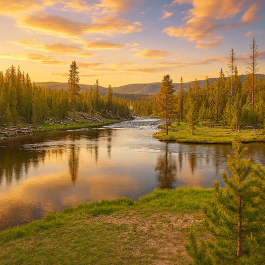 Madison River - Yellowstone National Park - Wyoming United States - Rendered - Digital File Digital My Custom Designs PDF