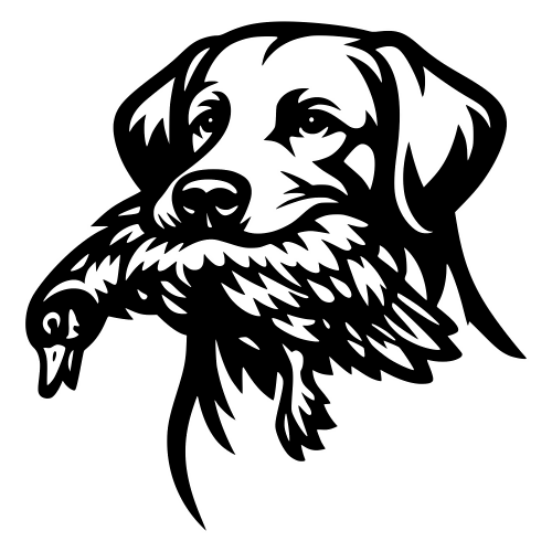 Hunting Dog with Bird in Mouth - Digital File - XCS Friendly