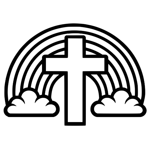Cross with Rainbow Design - Digital File - XCS Friendly Digital My Custom Designs PDF