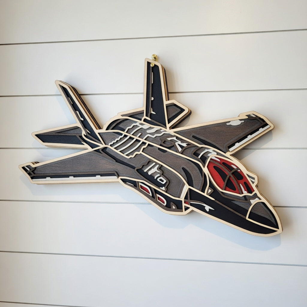 F -35 Fighter Jet - Vehicle - Layered Line Design - Digital File Digital My Custom Designs