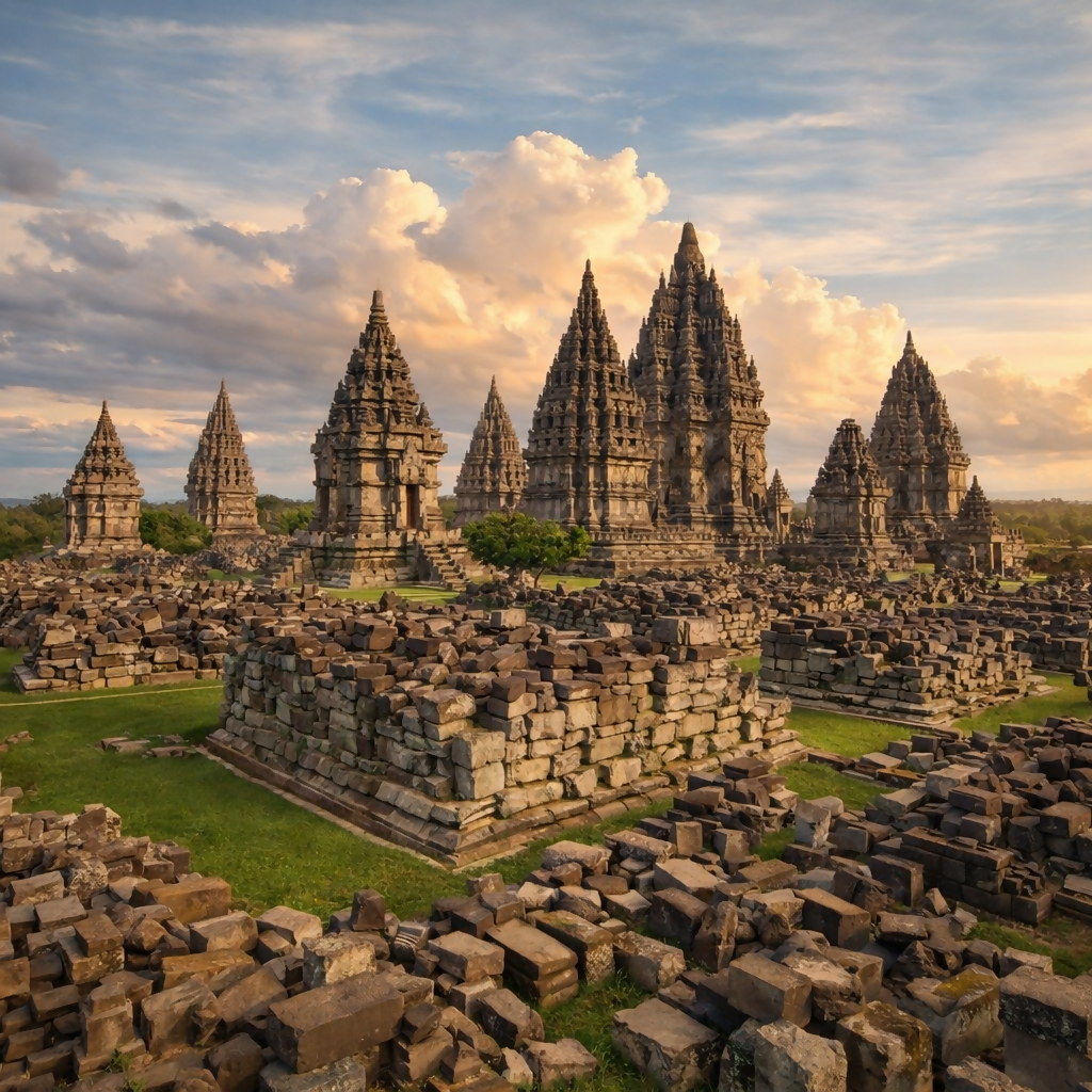 Prambanan Temple - Yogyakarta Indonesia - Asia - Rendered - Digital File Digital My Custom Designs PDF