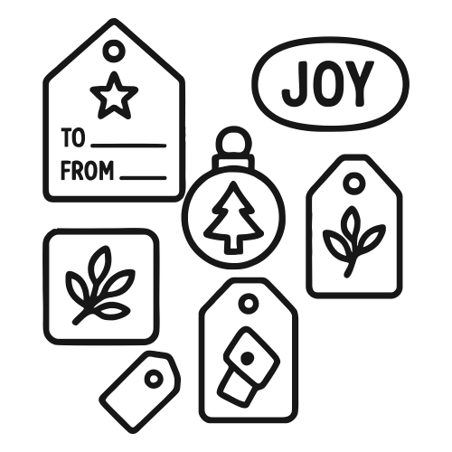 Small Gift Tag Set Bundle - Digital File - XCS Friendly Digital My Custom Designs PDF