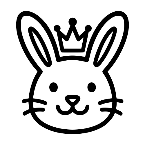 Bunny Face with Crown - Digital File - XCS Friendly Digital My Custom Designs PDF