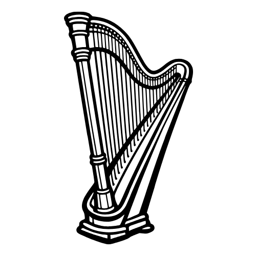 Harp Sketch Outline - Vector Graphics - Digital File Digital My Custom Designs PDF