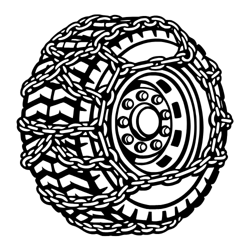Snow Chains on Truck Tire Design - Vector Graphics - Digital File Digital My Custom Designs PDF