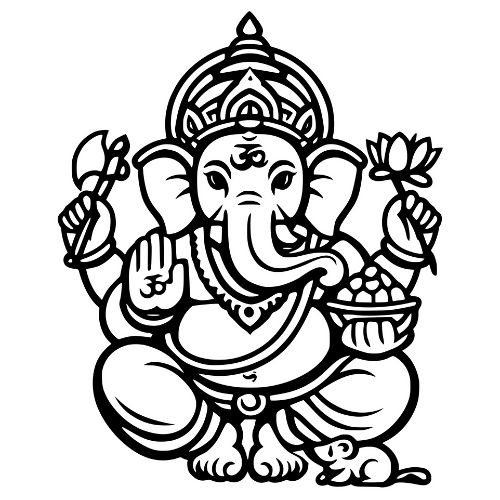 Ganesha Outline - Digital File - XCS Friendly Digital My Custom Designs PDF