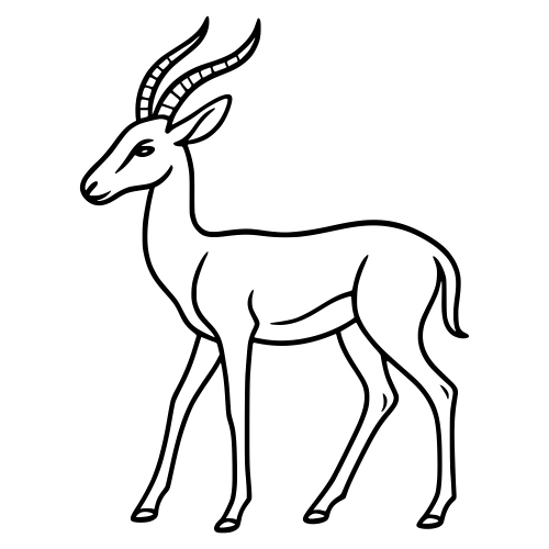 Gazelle Outline Sketch - Digital File - XCS Friendly Subscription My Custom Designs PDF