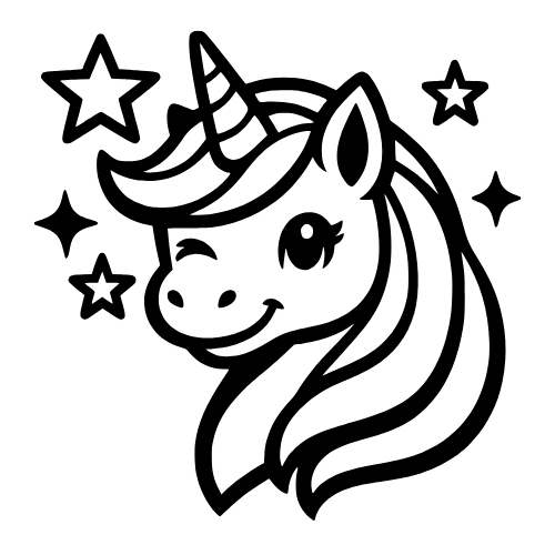 Unicorn Stars Sketch - Vector Graphics - Digital File Digital My Custom Designs PDF