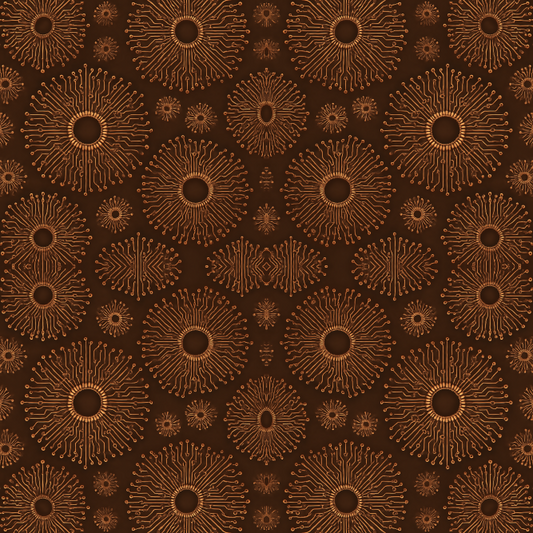Geometric Abstract - Circuit-inspired Radial Fractals Pattern - Digital File Digital My Custom Designs PDF