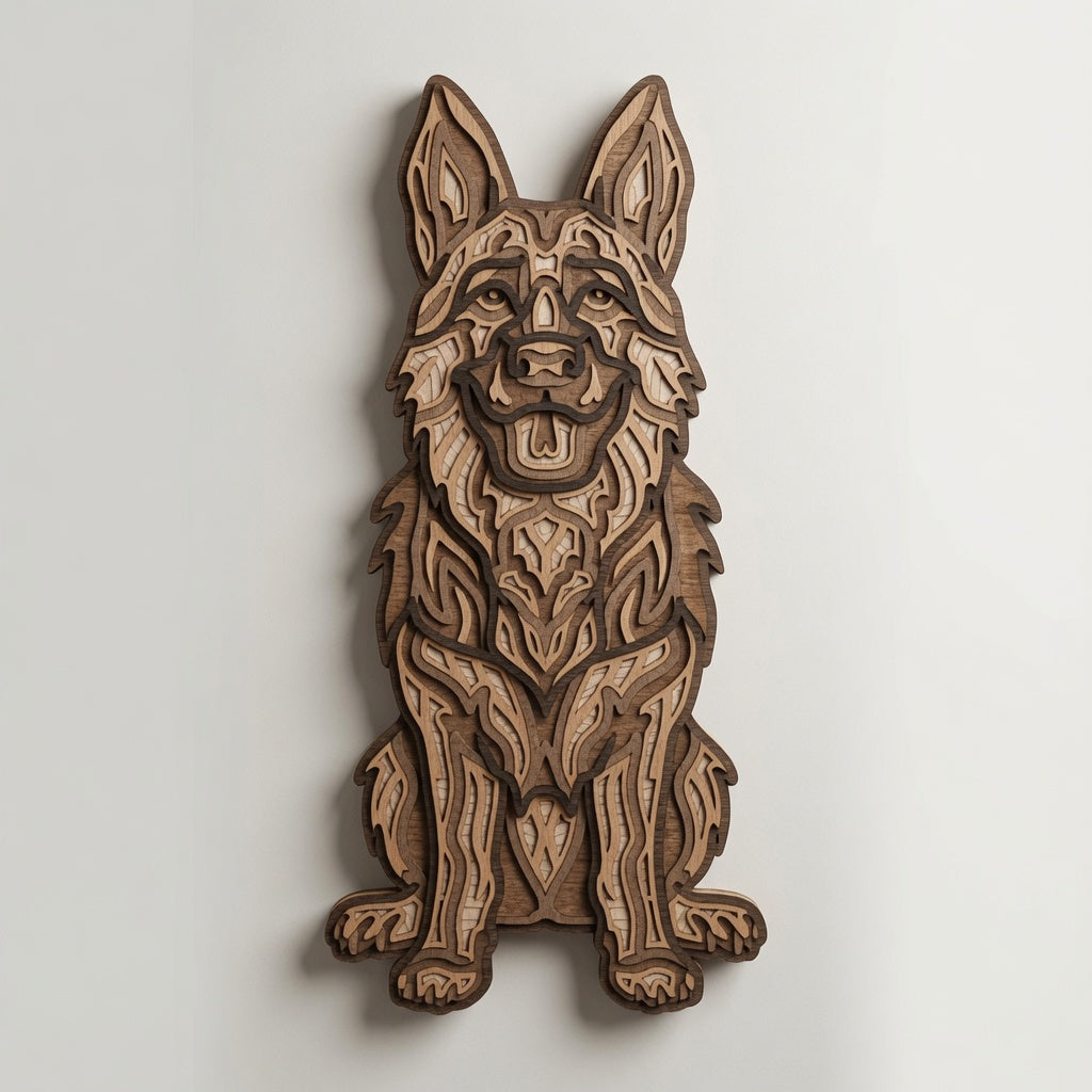 German Shepard - Animals & Pets - Layered Line Designs - Digital File - ZIP File - Digital