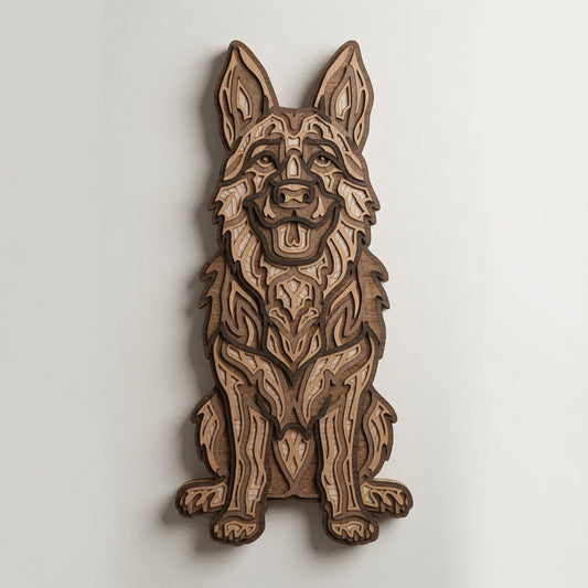 German Shepard - Animals & Pets - Layered Line Designs - Digital File - ZIP File - Digital