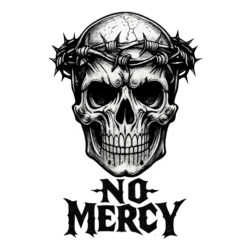 Urban Grunge Retro - No Mercy - T Shirt Design - Digital File Digital My Custom Designs 300 DPI PNG