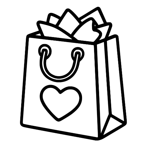 Gift Bag with Heart - Digital File - XCS Friendly Digital My Custom Designs PDF