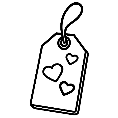 Gift Tag with Hearts - Digital File - XCS Friendly Digital My Custom Designs PDF
