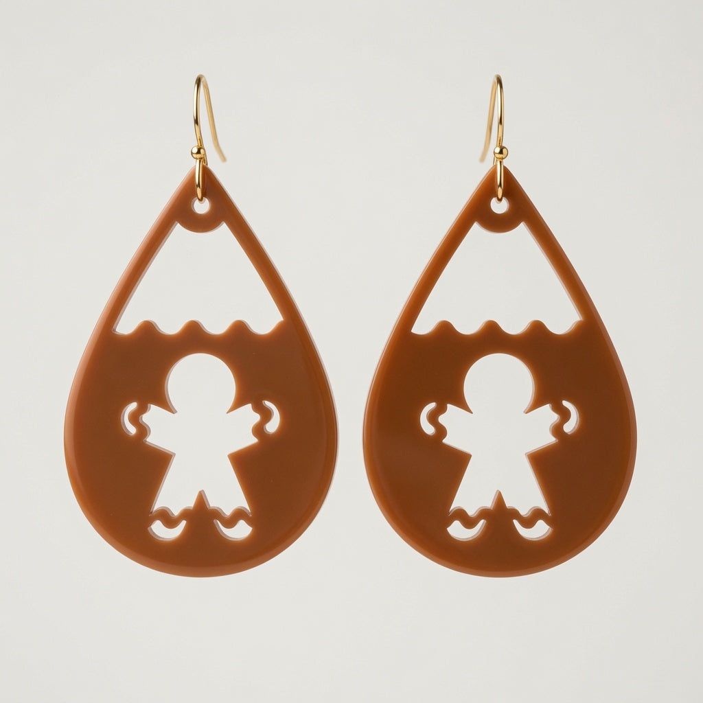 Gingerbread Man Cutout - Christmas Earrings - Digital File - SVG - Digital