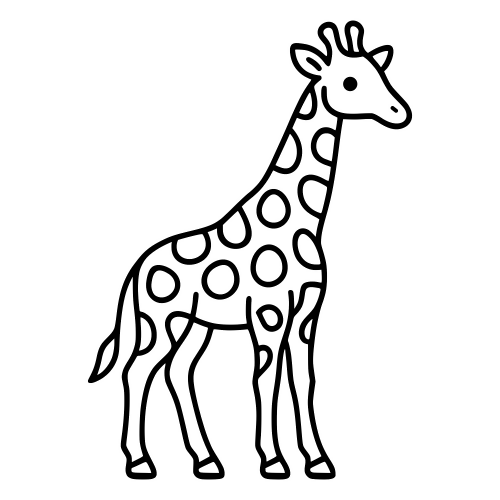 Giraffe Outline Sketch - Digital File - XCS Friendly Digital My Custom Designs PDF