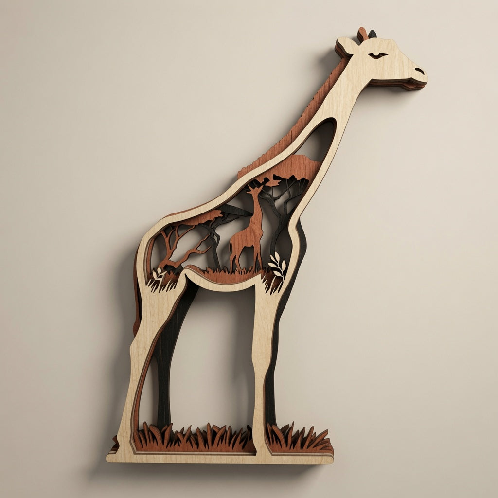 Giraffe - Safari -Layered Nature Design - Digital File - SVG - Digital