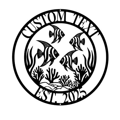 School of Angelfish - Custom Wall / Home Decor - Digital File Digital My Custom Designs ZIP File