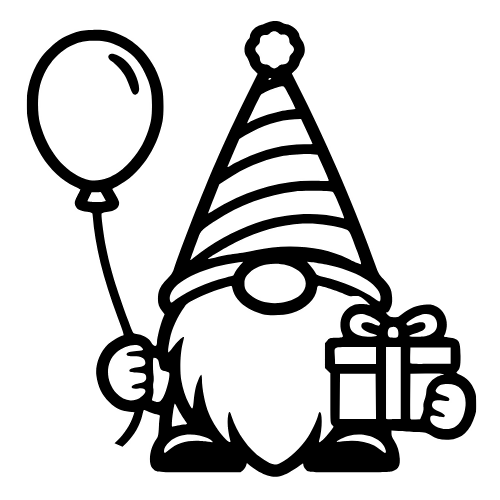 Birthday Gnome Cartoon - Digital File - XCS Friendly