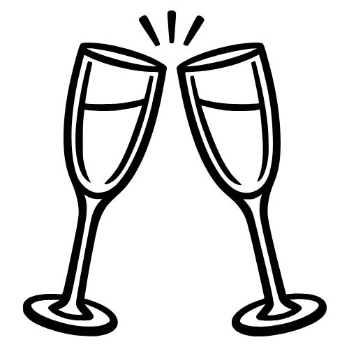 Champagne Flutes Sketch - Digital File - XCS Friendly Digital My Custom Designs PDF