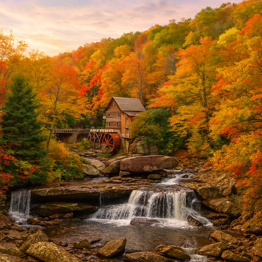 Glade Creek Grist Mill - Babcock State Park - West Virginia United States - Rendered - Digital File Digital My Custom Designs PDF