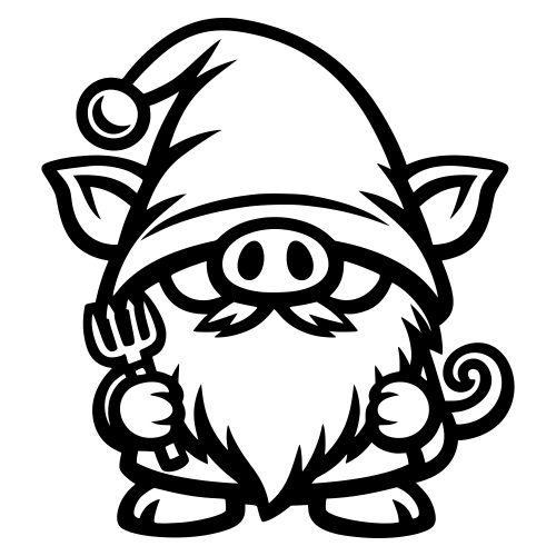 Pig Gnome - Vector Graphics - Digital File Digital My Custom Designs PDF