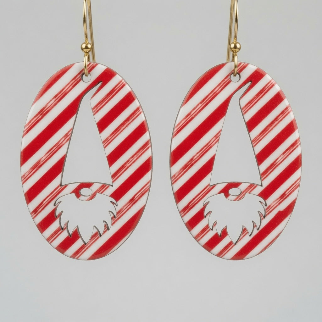 Gnome Cutout Earrings Christmas - Digital File - SVG - Digital