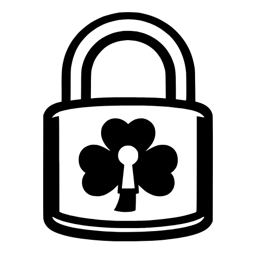 Gold Lock with Shamrock Keyhole - Digital File - XCS Friendly Digital My Custom Designs PDF